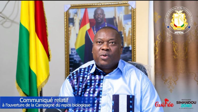 En guinée, la campagne de repos biologique 2026, a été officiellement lancée par le Ministre de la Pêche et de l'Économie Maritime Fassou Thea