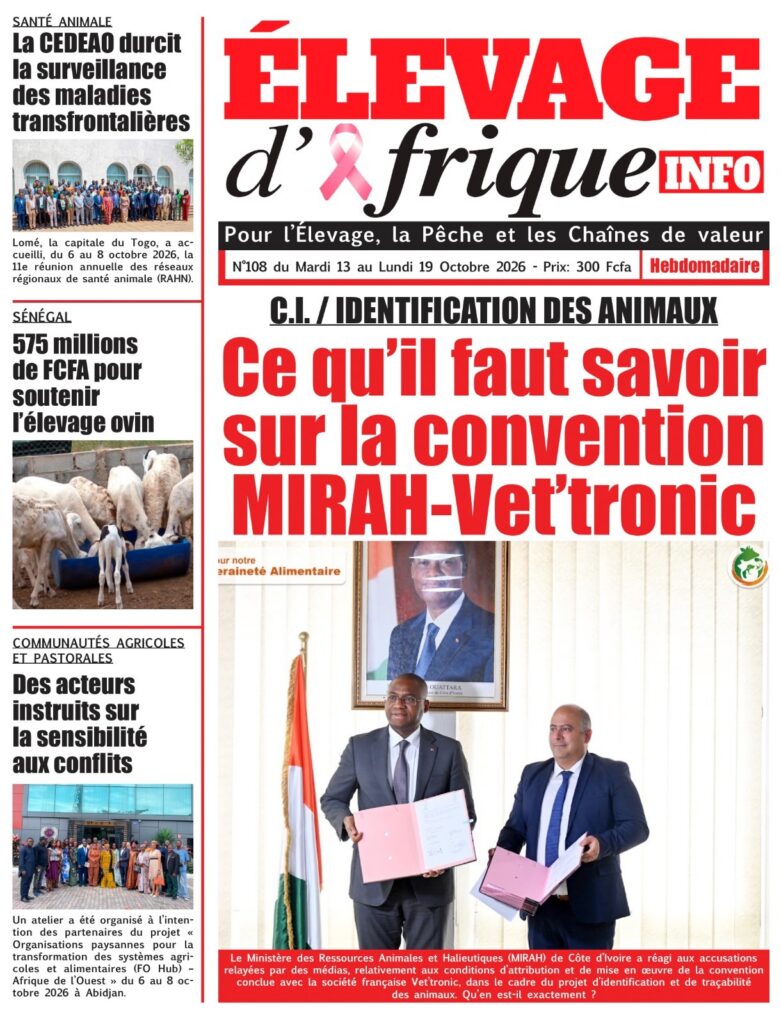 Elevage d'Afrique Info N°26 du 13 au 19 Octobre 2026