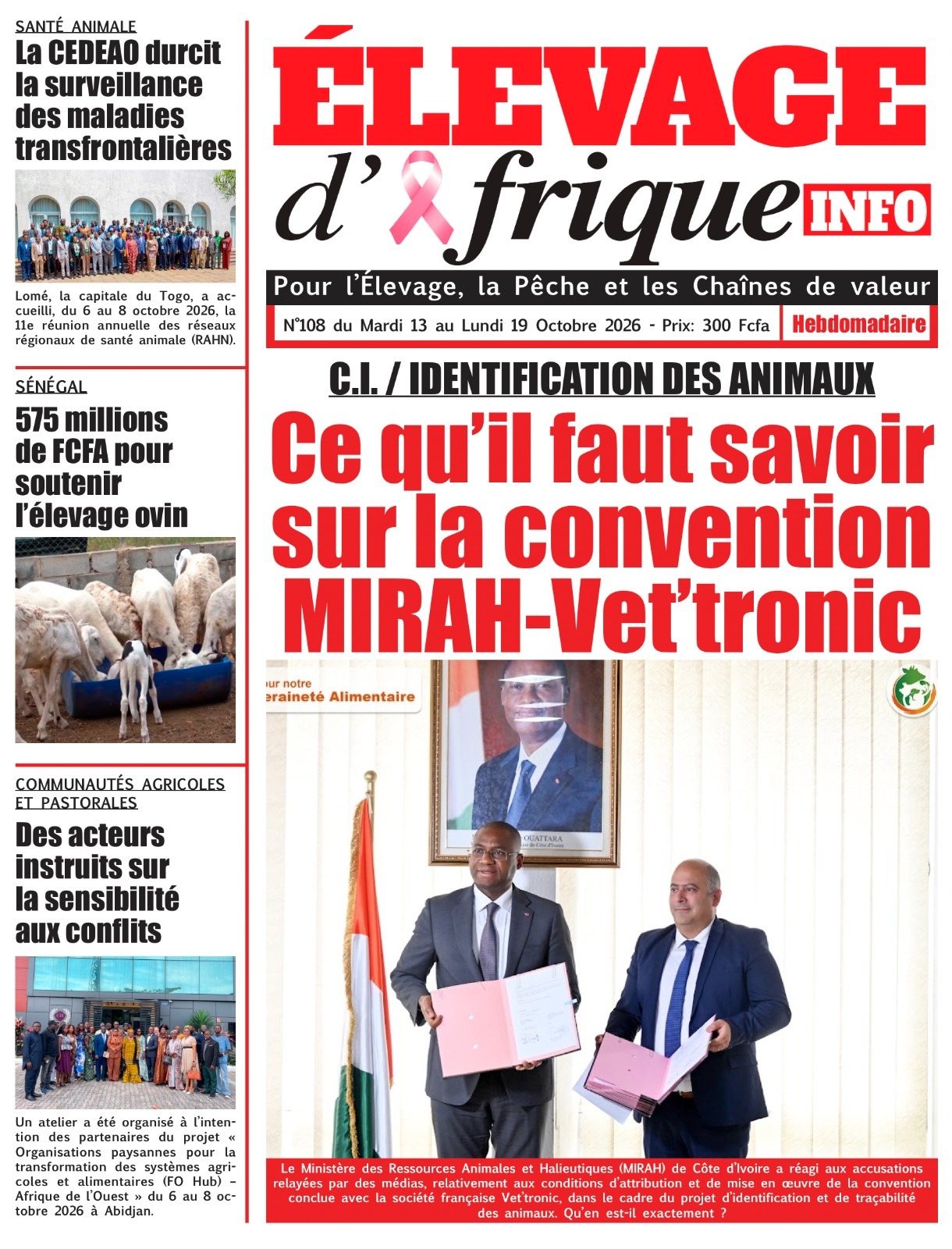Elevage d'Afrique Info N°26 du 13 au 19 Octobre 2026